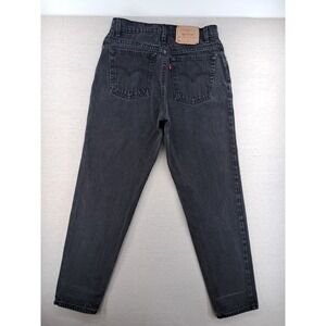 Vtg Levis 550 Jeans Women's 13 Long 30x31 Black Tapered Mom High Rise USA W30.5"